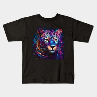 Neon Nature: The Psychedelic Leopard Kids T-Shirt